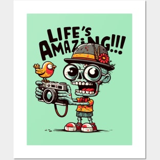 Life's Amazing! Zombie birder photographer Posters and Art